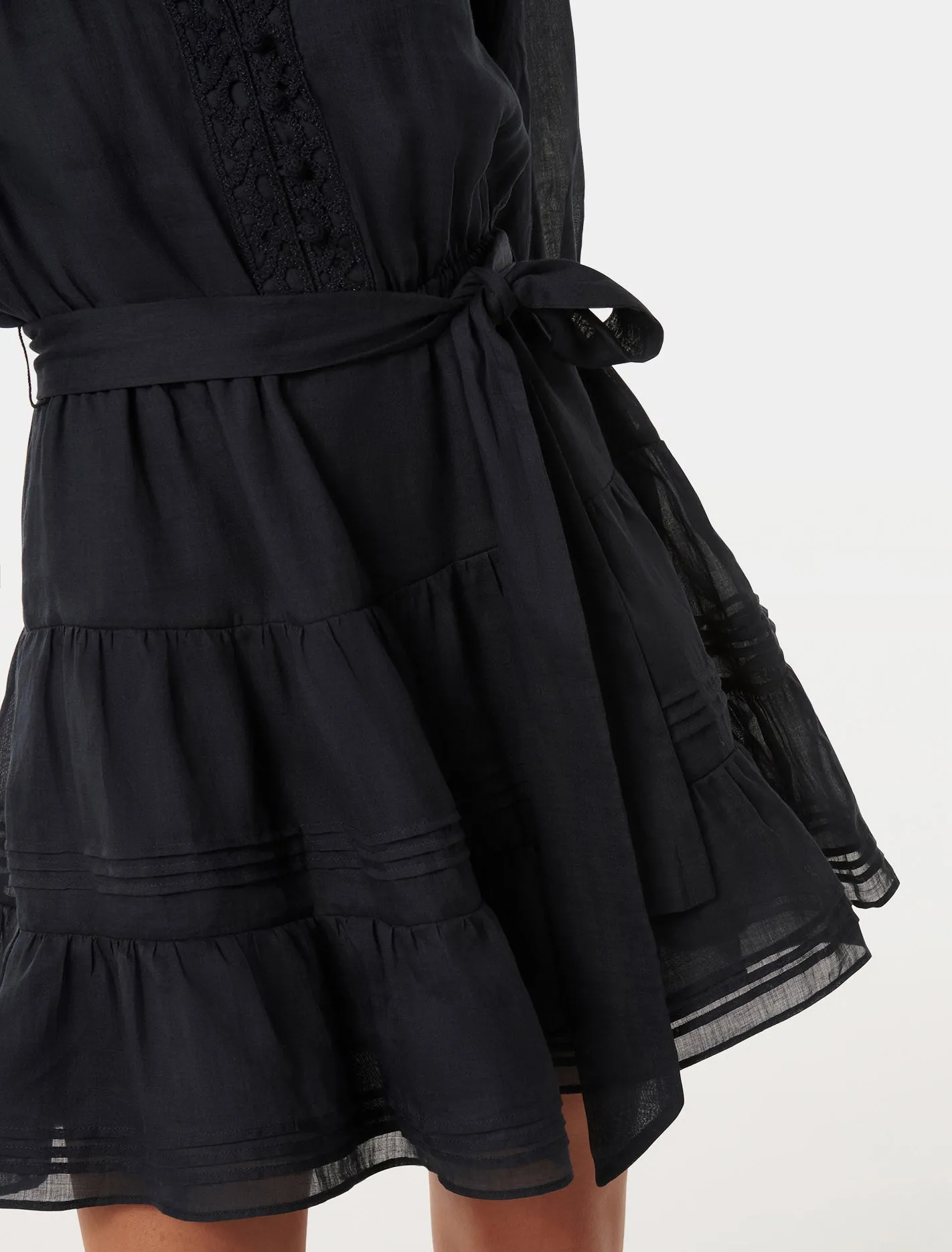 Chic Cecilia Crochet Trim Mini Dress for Effortless Style
