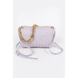 Chain Link Braided Handbag - Lavender